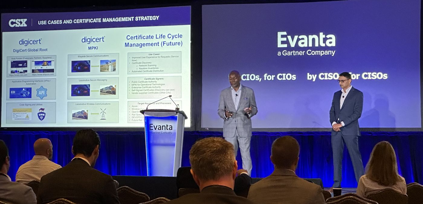 Gary Eppinger delivering an Evanta (a Gartner Company) keynote presentation