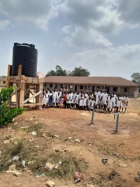 Students at the school served by the clean water well in Imo State, Nigeria